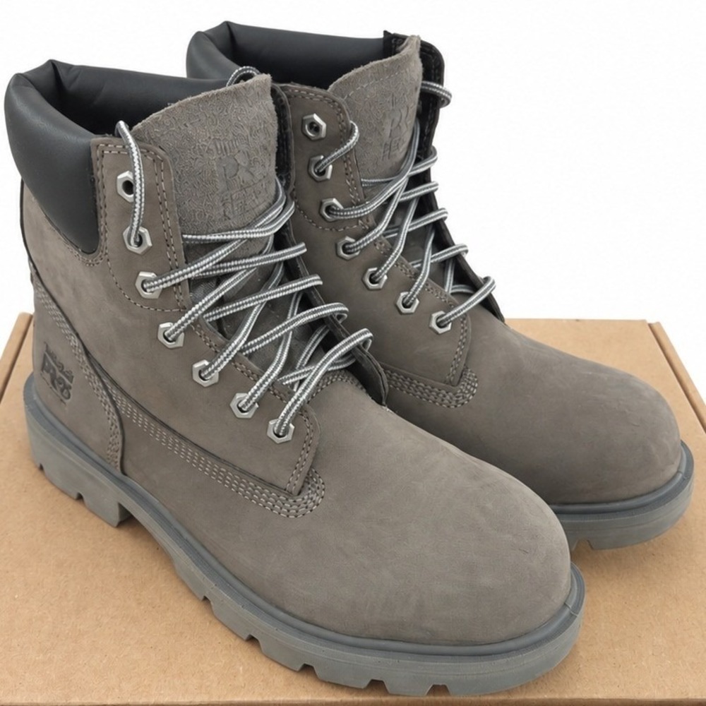 Timberland PRO Sawhorse 6" Work Boots Men 8M Gray Composite Toe Leather NEW